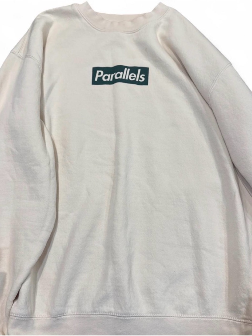 Parallels Men's Off-White Crewneck Sweatshirt